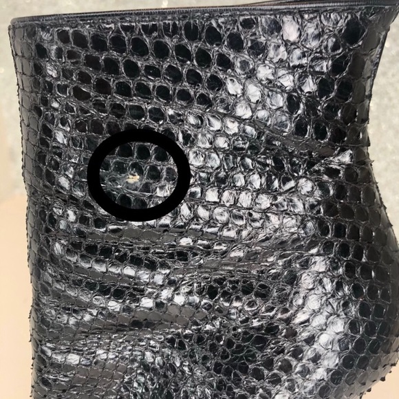 👠SOLD👠 Louboutin Black python Ankle Boots Bootie - Picture 7 of 8